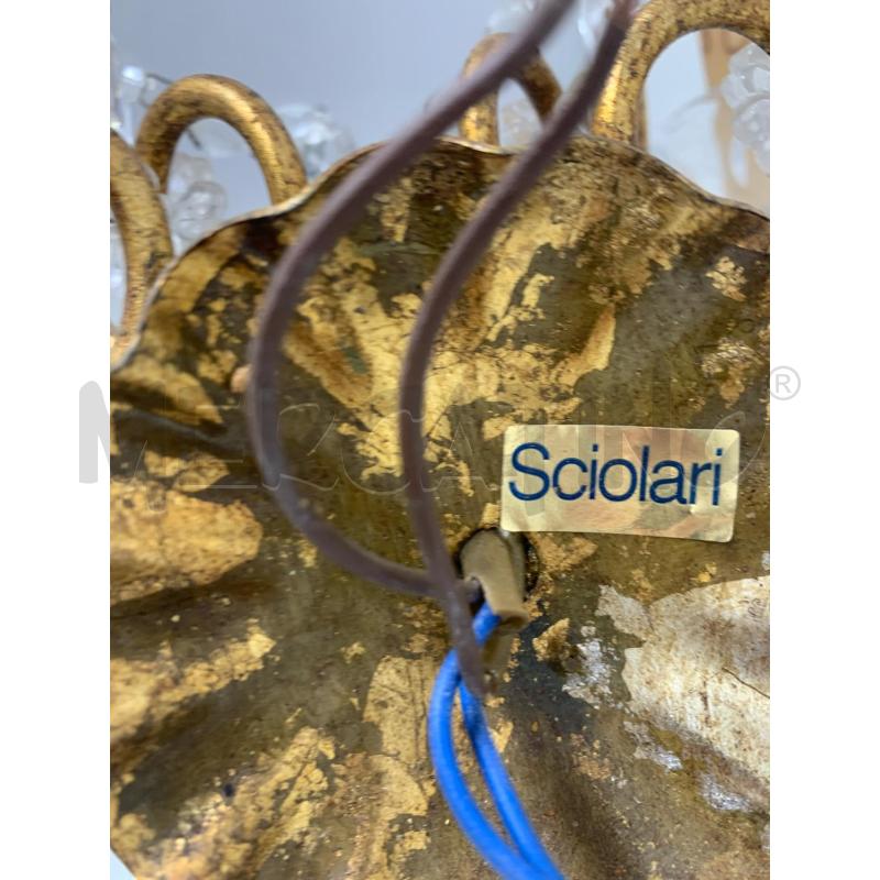 COPPIA APPLIQUE SCIOLARI 2 LUCI GOCCE STRUTTURA DORATA  | Mercatino dell'Usato Roma re di roma 5
