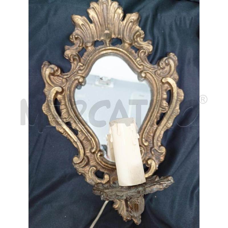COPPIA APPLIQUE SPECCHI BRONZO DORATI 1LUCE | Mercatino dell'Usato Roma re di roma 2