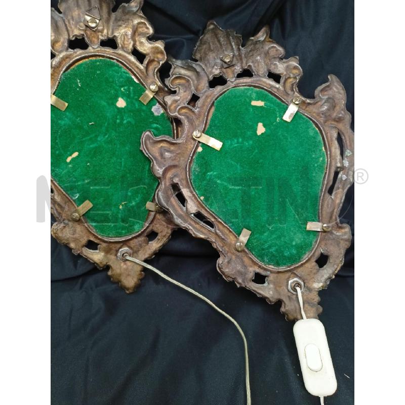 COPPIA APPLIQUE SPECCHI BRONZO DORATI 1LUCE | Mercatino dell'Usato Roma re di roma 4