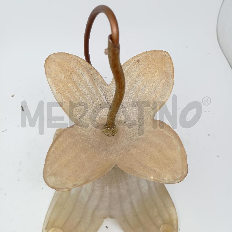 COPPIA LAMPADARI 1L. A FIORE VETRO SOFF INSERTI ORO PETALI | Mercatino dell'Usato Roma re di roma 4