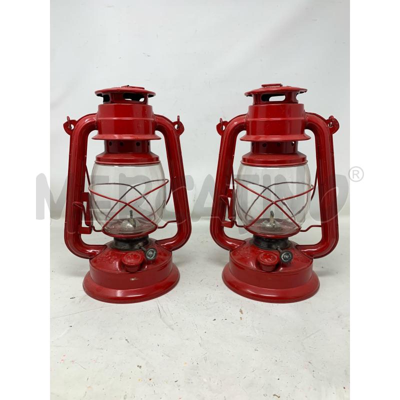 COPPIA LAMPADE AD OLIO ROSSE METALLO | Mercatino dell'Usato Roma re di roma 1