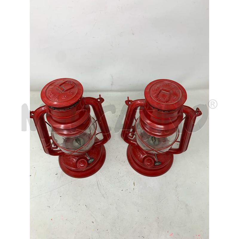 COPPIA LAMPADE AD OLIO ROSSE METALLO | Mercatino dell'Usato Roma re di roma 2