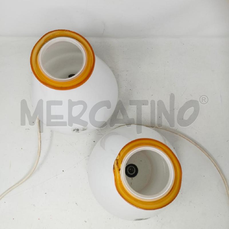 COPPIA LAMPADE MURANO ITRE ANNI 80 FUNGO BIANCO PROFILO ARANCIONE | Mercatino dell'Usato Roma re di roma 3