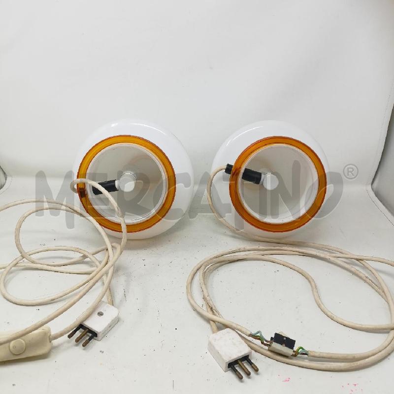 COPPIA LAMPADE MURANO ITRE ANNI 80 FUNGO BIANCO PROFILO ARANCIONE | Mercatino dell'Usato Roma re di roma 4