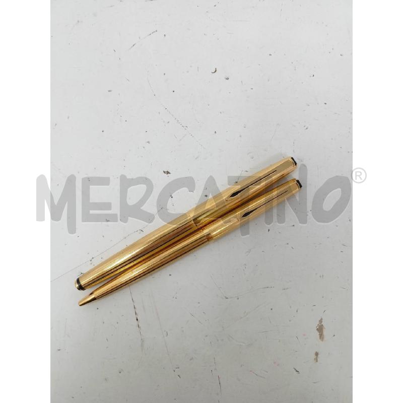 COPPIA PENNE AUTORA 98 SFERA STILO DORATE RIGATE | Mercatino dell'Usato Roma re di roma 1