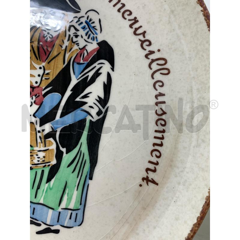 COPPIA PIATTI CERAMICA SCRITTA FRANCESE ARCO DEC PERSONE CENTRALI  | Mercatino dell'Usato Roma re di roma 2
