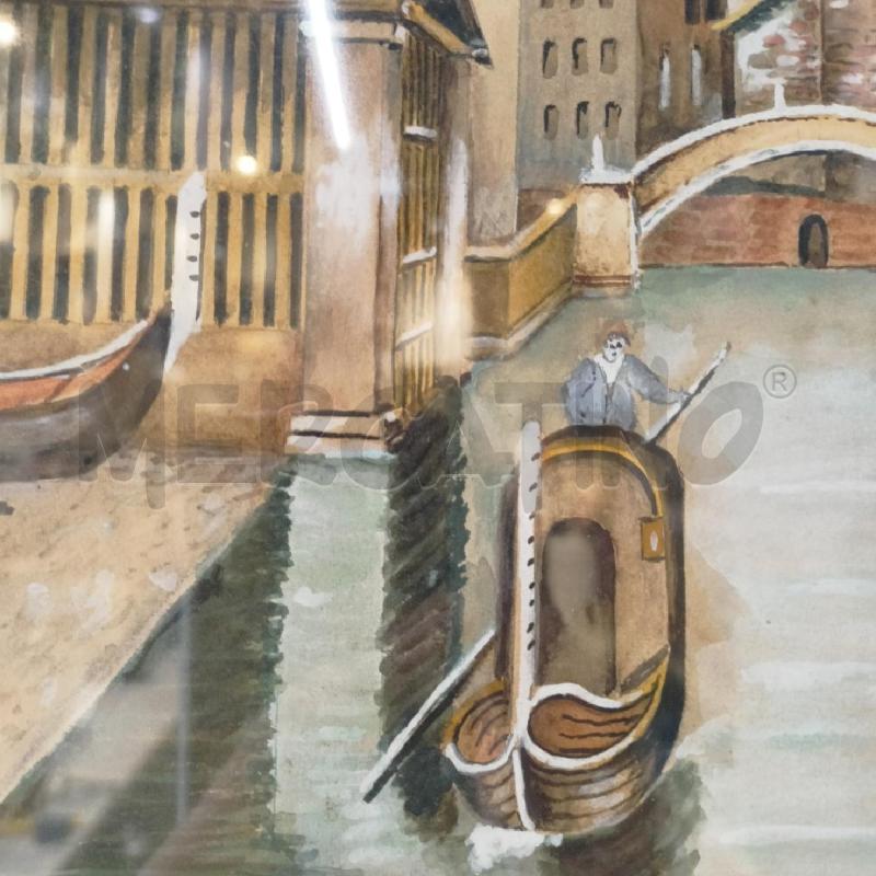 COPPIA QUADRI RETTANGOLARI VIALETTO VENEZIA CANALE GONDOLA CAMPANILE | Mercatino dell'Usato Roma re di roma 3