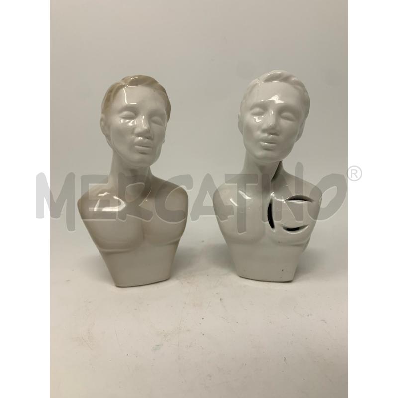 COPPIA STATUETTE MEZZOBUSTO UOMO  CAPODIMONTE BIANC  | Mercatino dell'Usato Roma re di roma 1