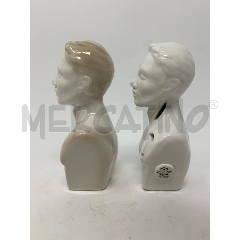 COPPIA STATUETTE MEZZOBUSTO UOMO  CAPODIMONTE BIANC  | Mercatino dell'Usato Roma re di roma 2