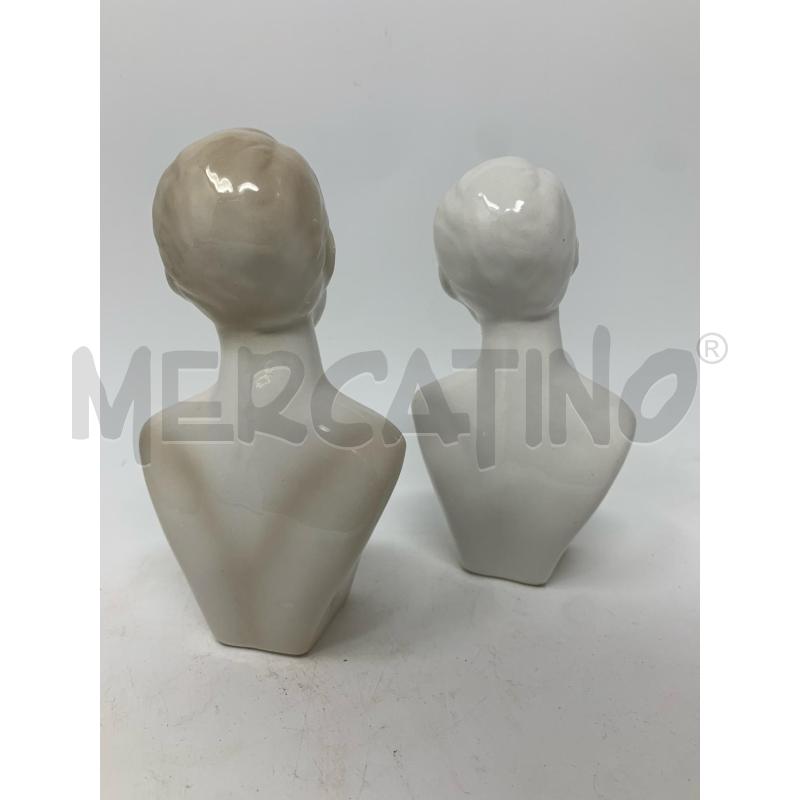 COPPIA STATUETTE MEZZOBUSTO UOMO  CAPODIMONTE BIANC  | Mercatino dell'Usato Roma re di roma 3