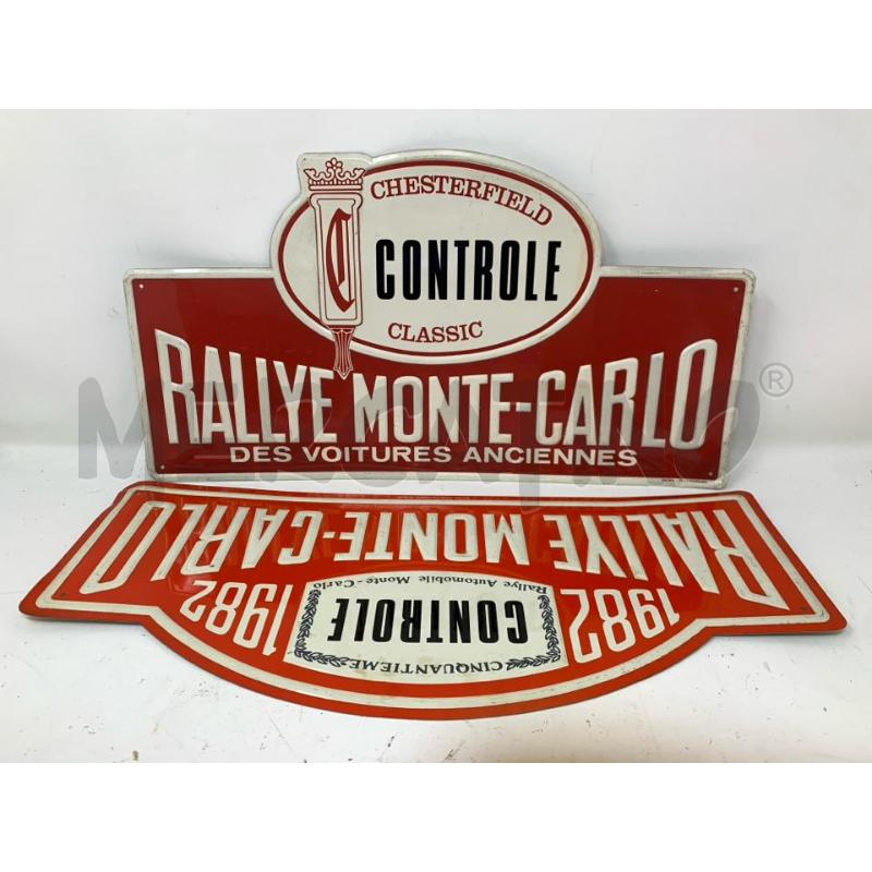 COPPIA TARGHE METALLO RALLYE MONTE CARLO CONTROLE | Mercatino dell'Usato Roma re di roma 1