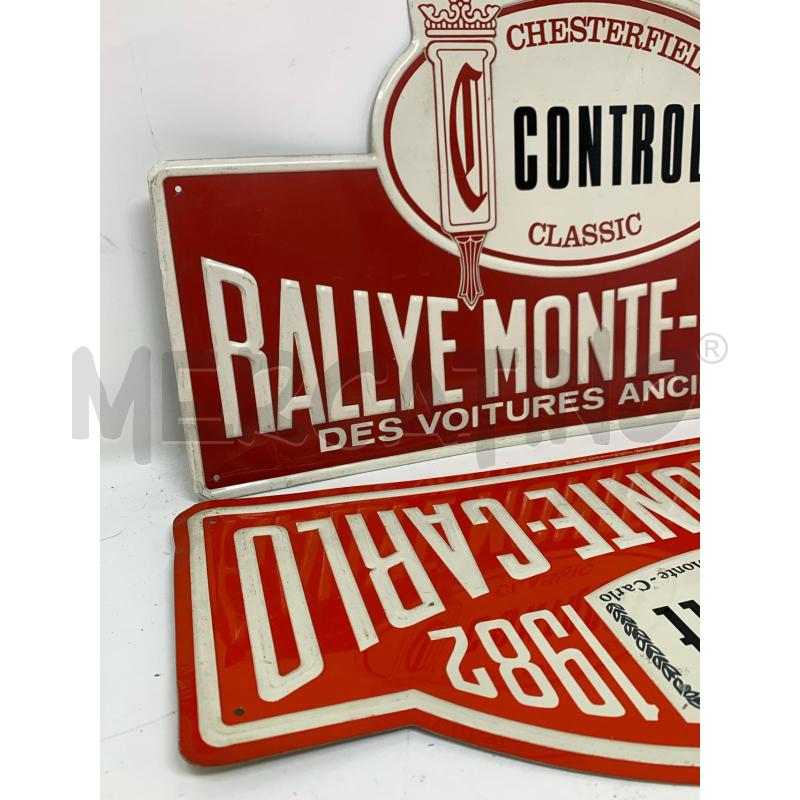 COPPIA TARGHE METALLO RALLYE MONTE CARLO CONTROLE | Mercatino dell'Usato Roma re di roma 2