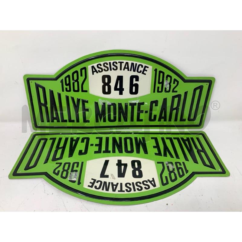 COPPIA TARGHE METALLO RALLYE MONTE CARLO VERDI 1982 | Mercatino dell'Usato Roma re di roma 1
