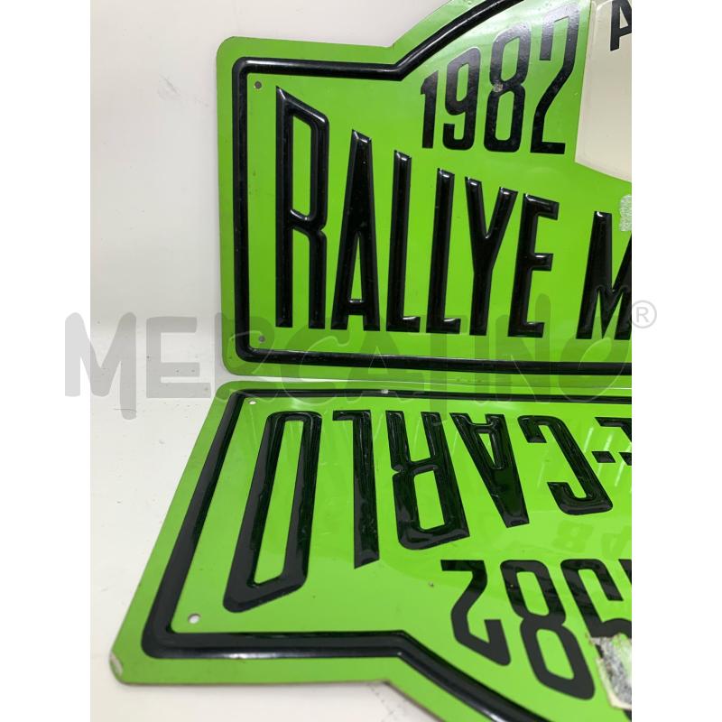 COPPIA TARGHE METALLO RALLYE MONTE CARLO VERDI 1982 | Mercatino dell'Usato Roma re di roma 2