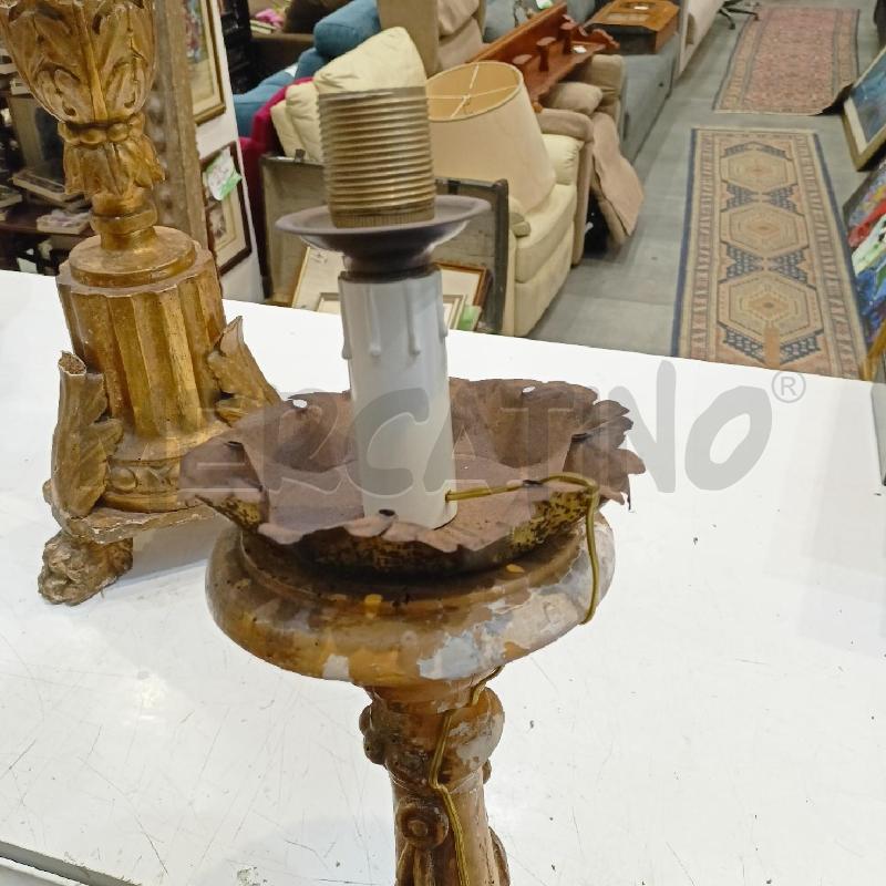 COPPIA TORCERI LEGNO DORATO 3 PIEDI LEONE FOGLIE | Mercatino dell'Usato Roma re di roma 4