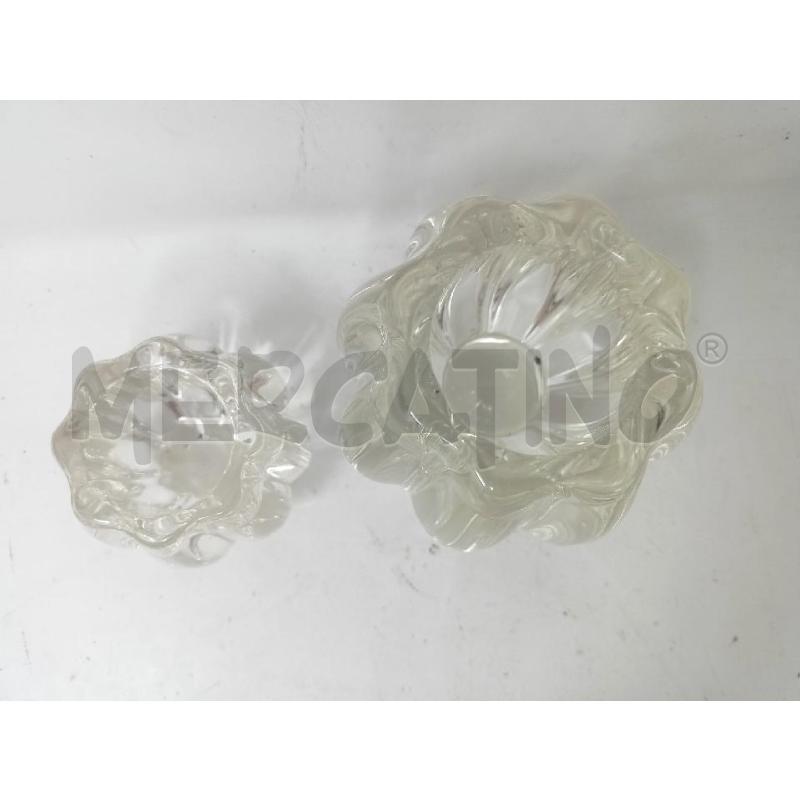 COPPIA VASETTI PORTACANDELA CRISTALLO PETALI BOMBATO DIF | Mercatino dell'Usato Roma re di roma 2