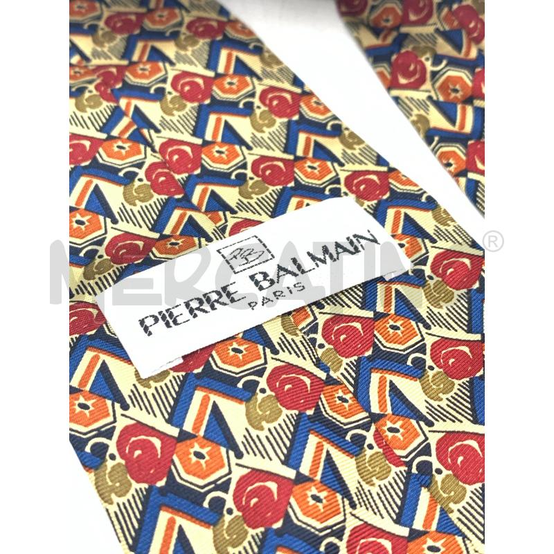 CRAVATTA BALMAIN BEIGE FIORI ROSSI | Mercatino dell'Usato Roma re di roma 3