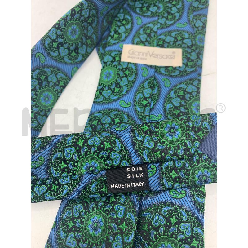 CRAVATTA GIANNI VERSACE CELESTE RICAMI VERDE | Mercatino dell'Usato Roma re di roma 4
