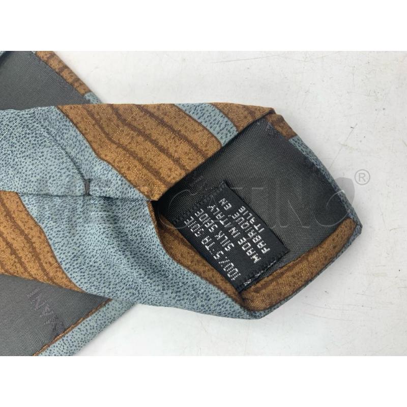 CRAVATTA GIORGIO ARMANI SALVIA RIGHE MARRONI OBLIQUE  | Mercatino dell'Usato Roma re di roma 5