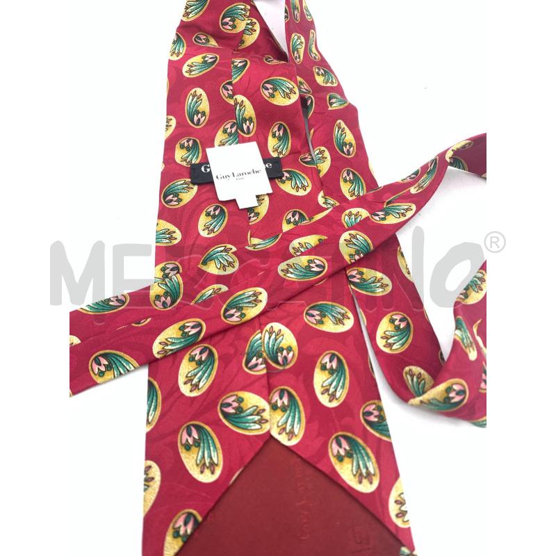 CRAVATTA GUY LAROCHE ROSSO DETT GIALLO VERDE | Mercatino dell'Usato Roma re di roma 3