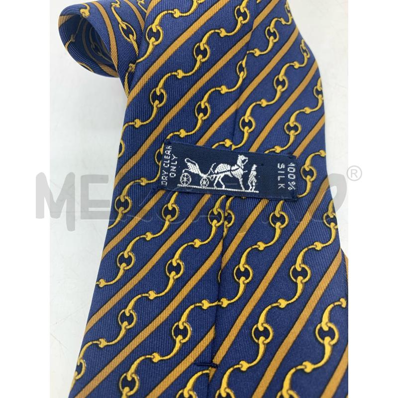 CRAVATTA HERMES BLU CATENE ORO  | Mercatino dell'Usato Roma re di roma 4