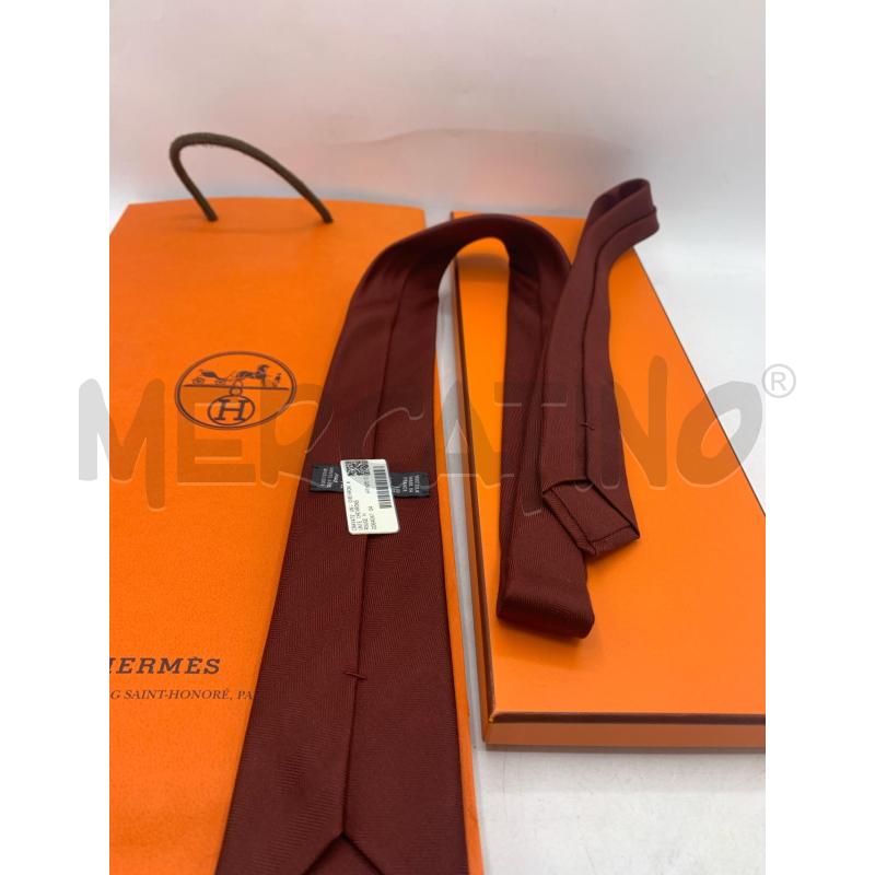 CRAVATTA HERMES BORDEAUX CON SCATOLA  | Mercatino dell'Usato Roma re di roma 2