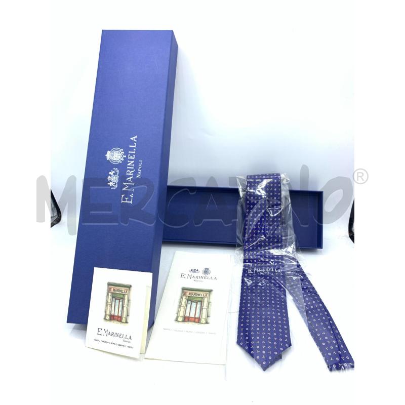 CRAVATTA MARINELLA BLU RICAMI SCATOLA NUOVA  | Mercatino dell'Usato Roma re di roma 1