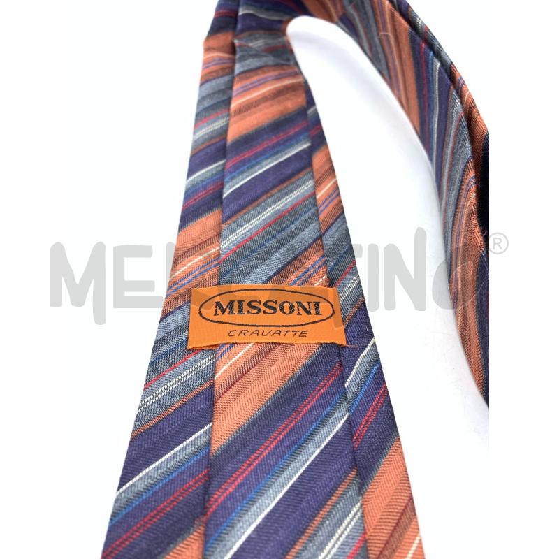 CRAVATTA MISSONI GRIGIO ARANCIO VIOLA BLUETTE | Mercatino dell'Usato Roma re di roma 3