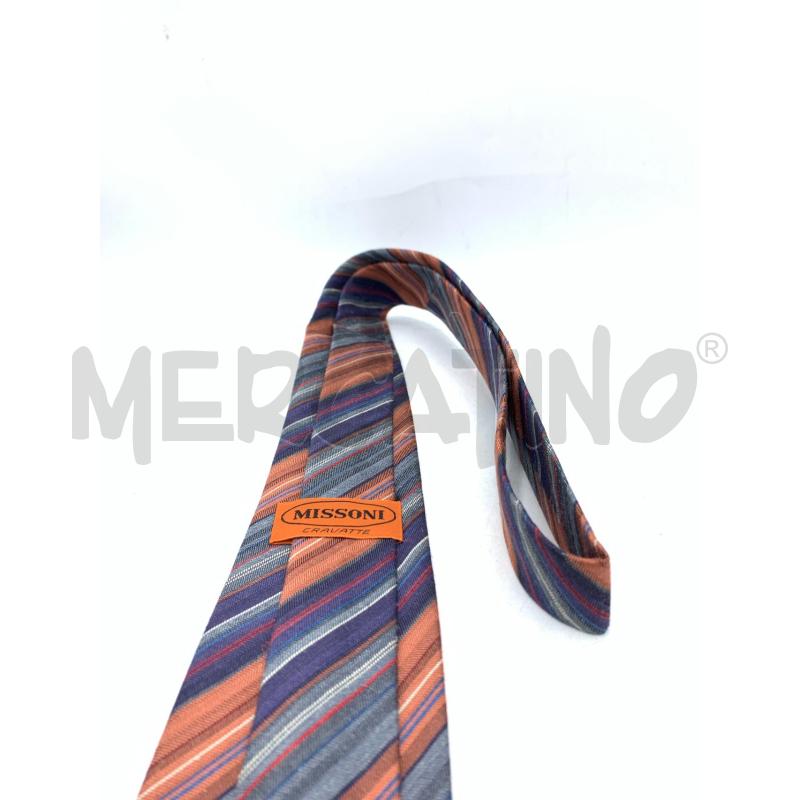 CRAVATTA MISSONI GRIGIO ARANCIO VIOLA BLUETTE | Mercatino dell'Usato Roma re di roma 5