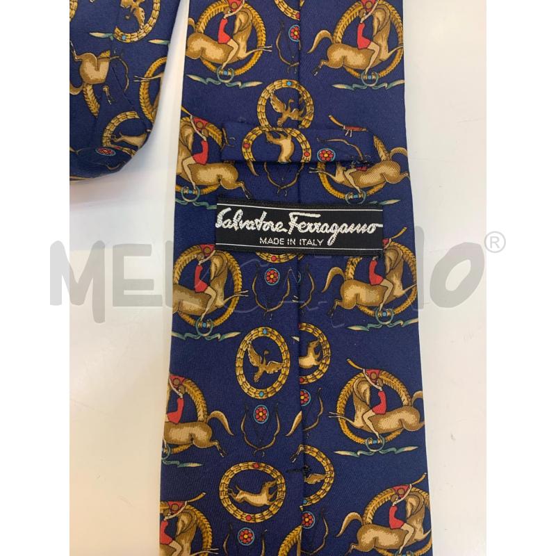 CRAVATTA SALVATORE FERRAGAMO BLU | Mercatino dell'Usato Roma re di roma 3