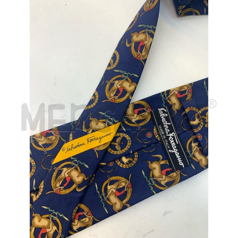 CRAVATTA SALVATORE FERRAGAMO BLU | Mercatino dell'Usato Roma re di roma 4