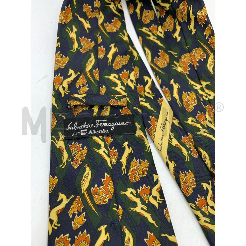 CRAVATTA SALVATORE FERRAGAMO BLU VERDE  | Mercatino dell'Usato Roma re di roma 4