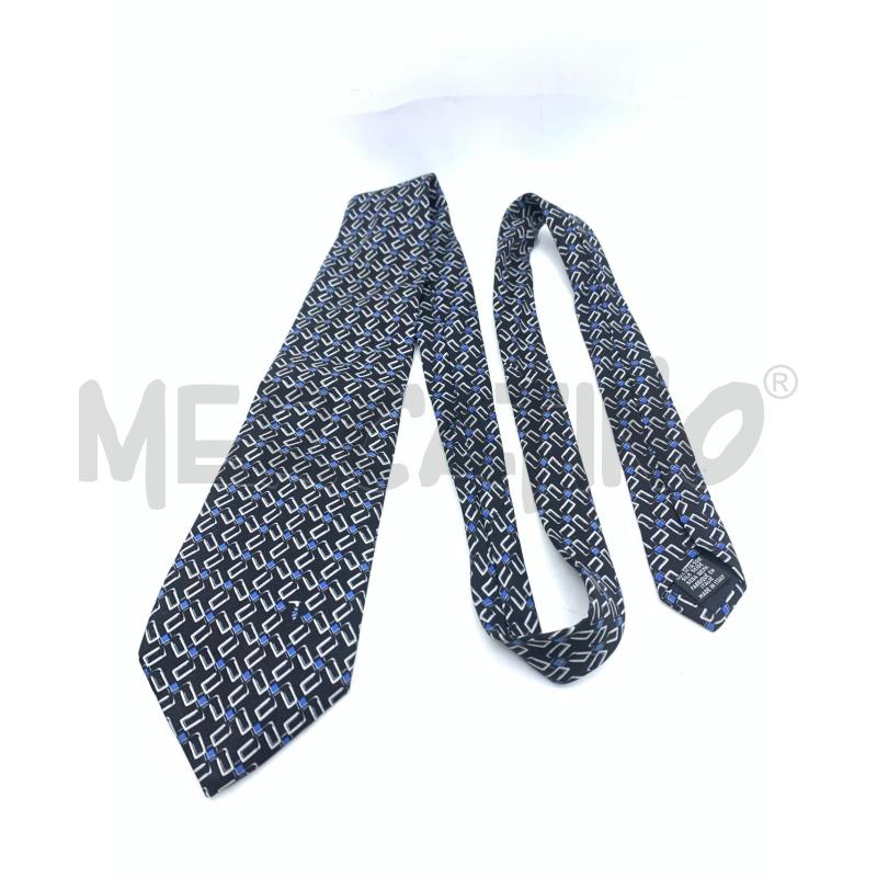 CRAVATTA TRUSSARDI NERO RICAMI BLU BLUETTE  | Mercatino dell'Usato Roma re di roma 1