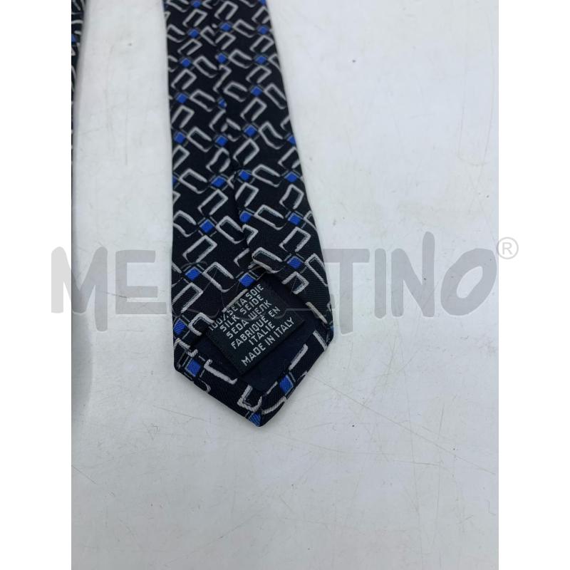 CRAVATTA TRUSSARDI NERO RICAMI BLU BLUETTE  | Mercatino dell'Usato Roma re di roma 3