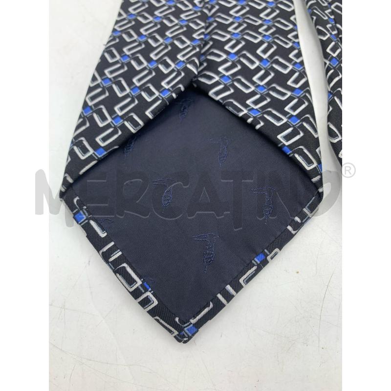 CRAVATTA TRUSSARDI NERO RICAMI BLU BLUETTE  | Mercatino dell'Usato Roma re di roma 5