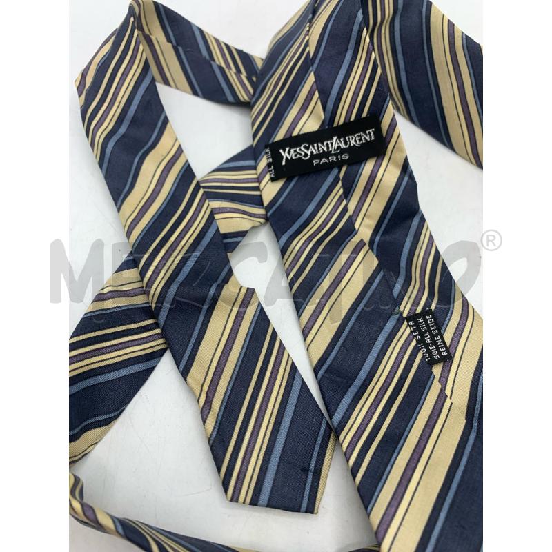 CRAVATTA YVES SAINT LAURENT BLU BEIGE | Mercatino dell'Usato Roma re di roma 4