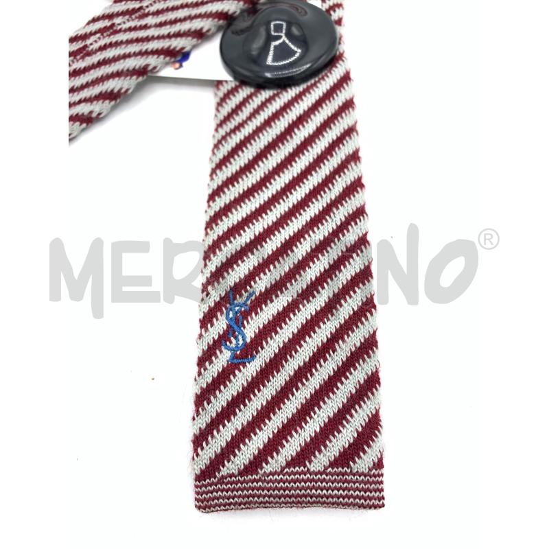 CRAVATTA YVES SAINT LAURENT BORDEAUX GRIGIO  | Mercatino dell'Usato Roma re di roma 2