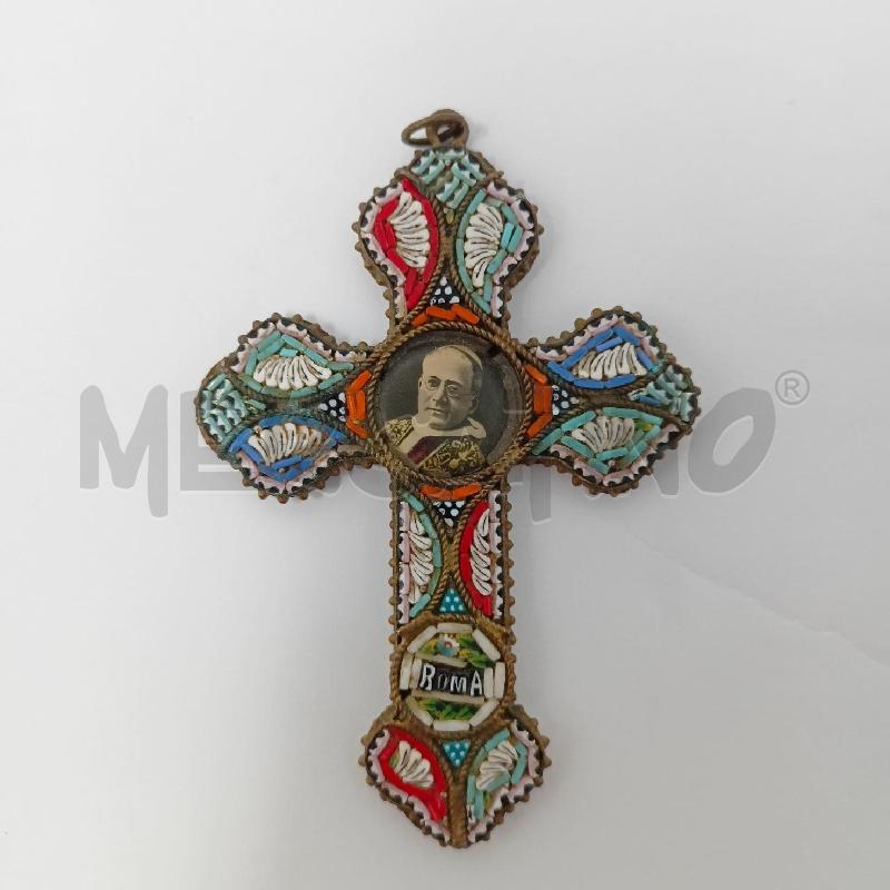 CROCE MICROMOSAICO PAPA PIO XI SCRITTA ROMA | Mercatino dell'Usato Roma re di roma 1
