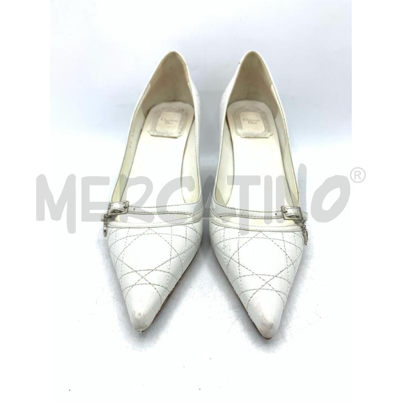 DECOLLETE CHRISTIAN DIOR PELLE BIANCO  | Mercatino dell'Usato Roma re di roma 2
