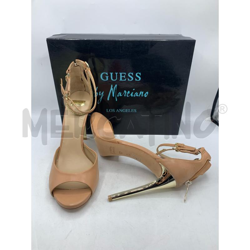DECOLLETE GUESS BY MARCIANO PELLE DETT CATENA GOLD  | Mercatino dell'Usato Roma re di roma 2