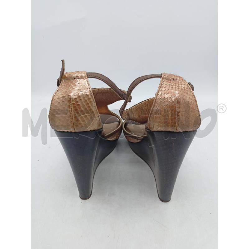 DECOLLETE ROBERTO CAVALLI LEGNO MARRONE PITONE BRONZE  | Mercatino dell'Usato Roma re di roma 4