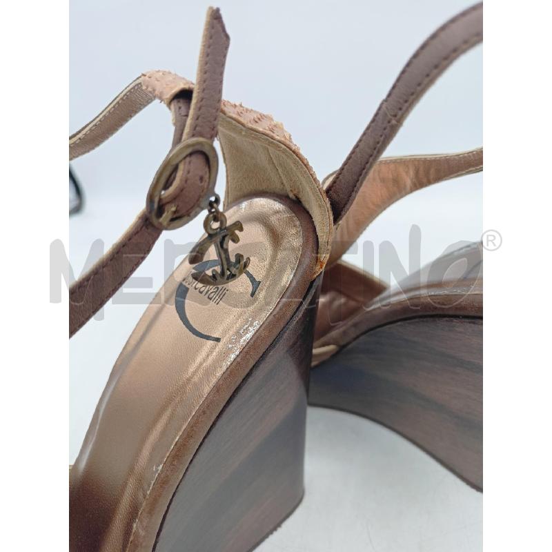 DECOLLETE ROBERTO CAVALLI LEGNO MARRONE PITONE BRONZE  | Mercatino dell'Usato Roma re di roma 5