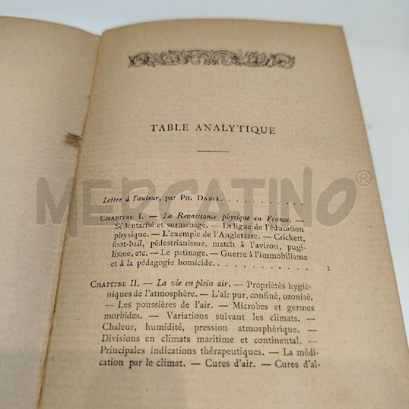 DOCTEUR E.MONIN SANTÉ PAR L'EXERCICE ET LES AGENTS PHYSIQUES OCTAVE TESTO FRANCESE FINE 800 | Mercatino dell'Usato Roma re di roma 4
