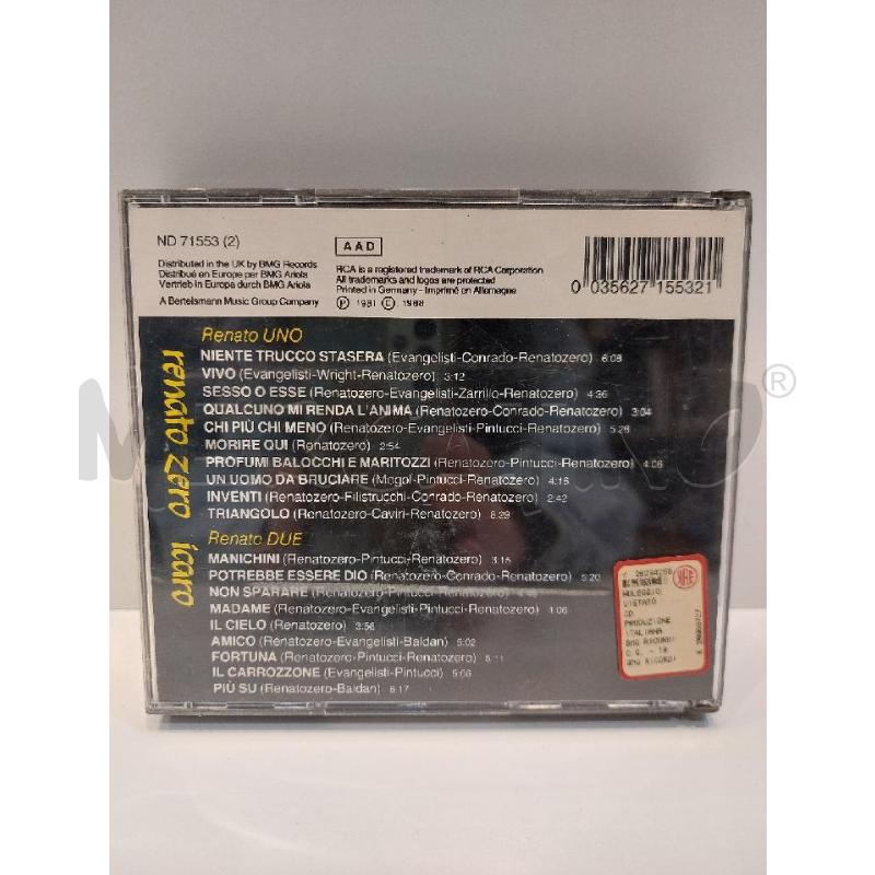 DOPPIO CD RENATO ZERO ICARO 1988 ZEROLANDIA | Mercatino dell'Usato Roma re di roma 3