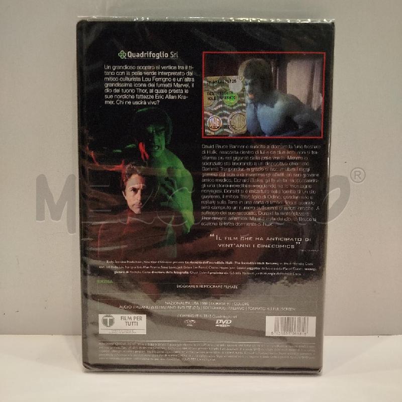 DVD LA RIVINCITA DELL'INCREDIBILE HULK 1988 NUOVO SIGILLATO | Mercatino dell'Usato Roma re di roma 2
