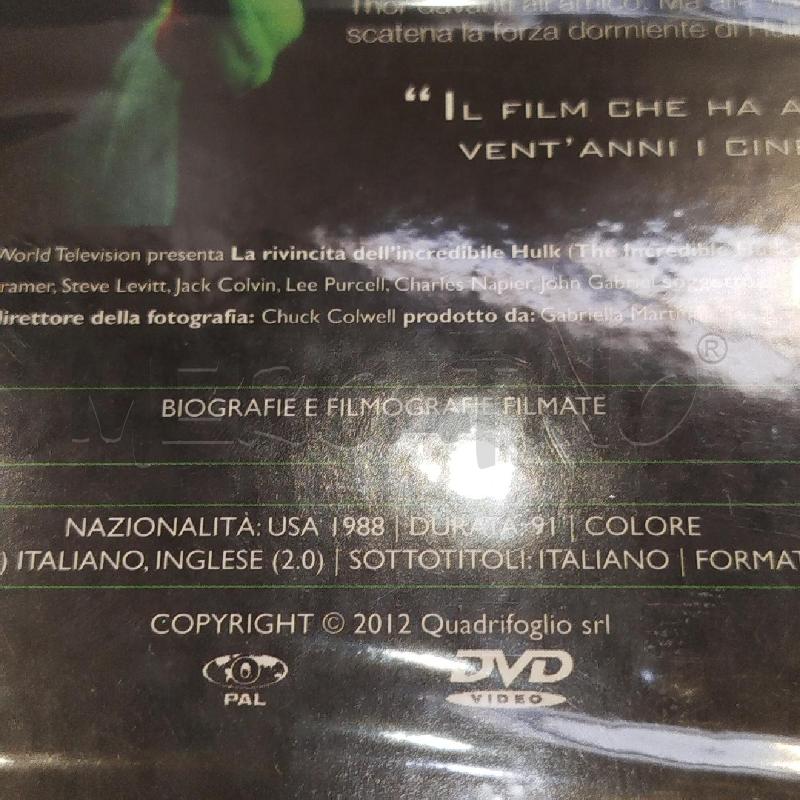 DVD LA RIVINCITA DELL'INCREDIBILE HULK 1988 NUOVO SIGILLATO | Mercatino dell'Usato Roma re di roma 4