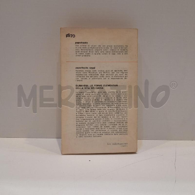EMILE DURKHEIM LE FORME ELEMENTARI DELLA VITA RELIGIOSA 1973 NEWTON COMPTON | Mercatino dell'Usato Roma re di roma 3