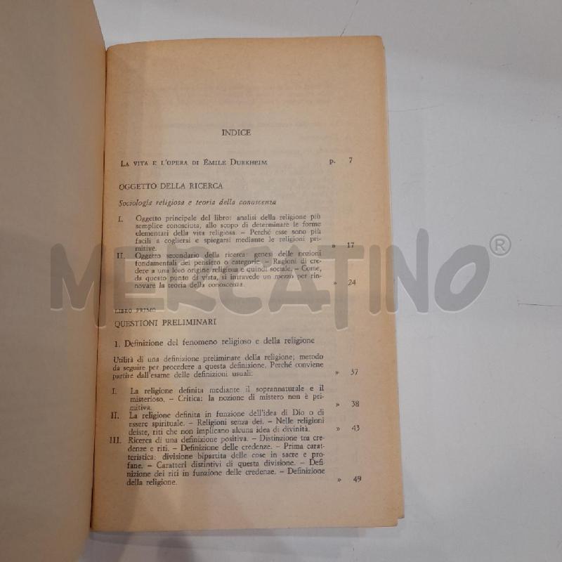 EMILE DURKHEIM LE FORME ELEMENTARI DELLA VITA RELIGIOSA 1973 NEWTON COMPTON | Mercatino dell'Usato Roma re di roma 4