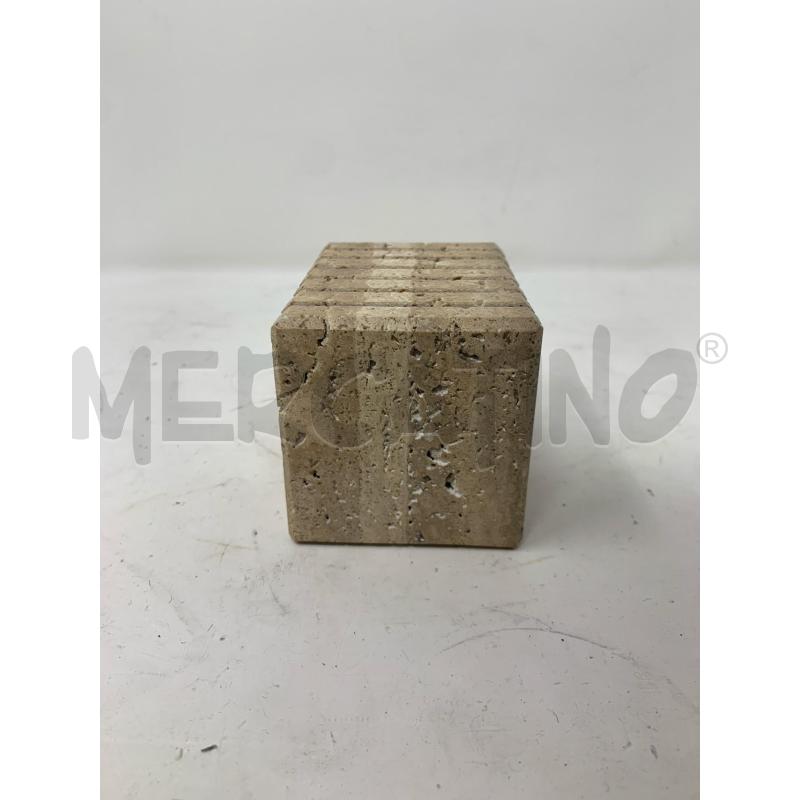 FERMA CARTE TRAVERTINO CUBICO SCANALATURE  | Mercatino dell'Usato Roma re di roma 3