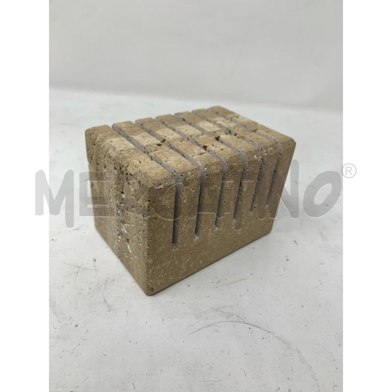 FERMA CARTE TRAVERTINO CUBICO SCANALATURE  | Mercatino dell'Usato Roma re di roma 4